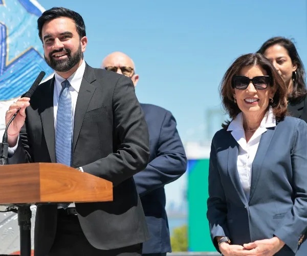 <p>New York City Mayor Zohran Mamdani speaks during a press conference at Staten Island University Hospital Community Park on April 27, 2026 in NYC. Mayor Mamdani was joined by Gov. Kathy Hochul, D-N.Y., government officials and members of the New York New Jersey FIFA World Cup 2026 Host Committee. (Michael M. Santiago/Getty Images)</p>
