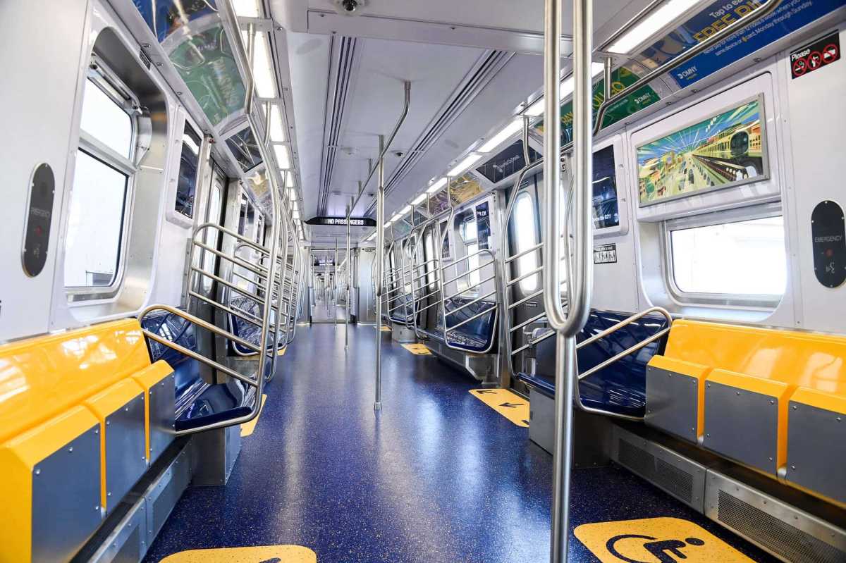 nyc subway train with open gangway