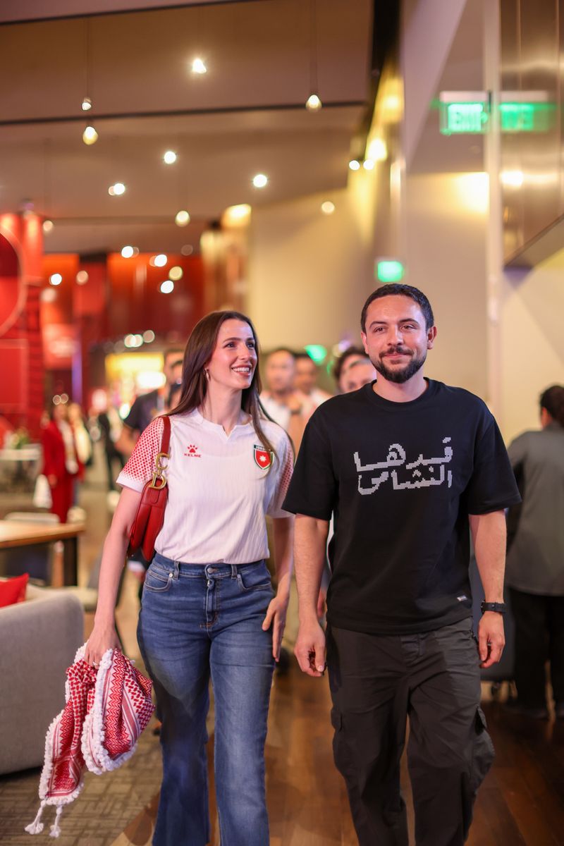 Princess Rajwa and Crown Prince Hussein join fans for Jordan's first-ever FIFA World Cup appearance: Photos