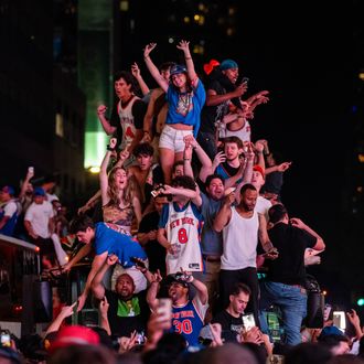 Knicks Fans Gather In NYC To Watch Game 5 Of The NBA Finals Against The San Antonio Spurs