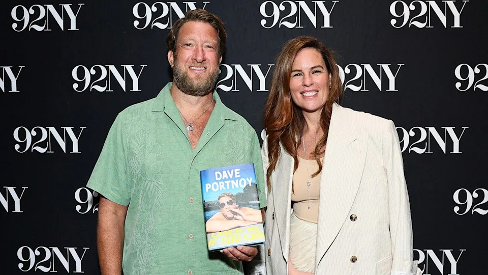 Dave Portnoy and Erika Ayers Badan standing together at 92NY in New York City