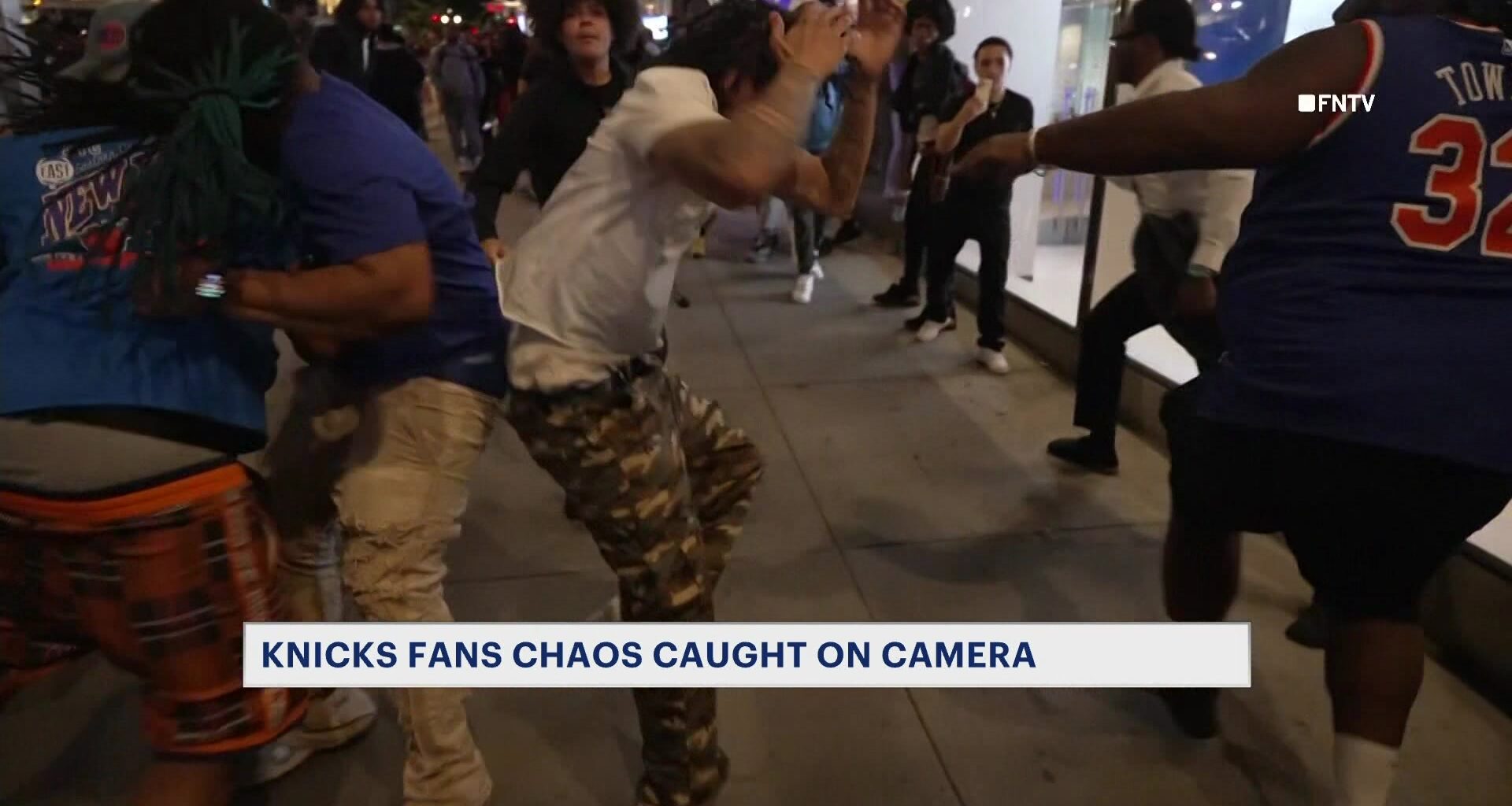 News 12 | Brooklyn | Knicks Loss Followed By Arrests Injuries As Crowds Spill Into Manhattan Streets
