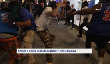 News 12 | Brooklyn | Knicks Loss Followed By Arrests Injuries As Crowds Spill Into Manhattan Streets