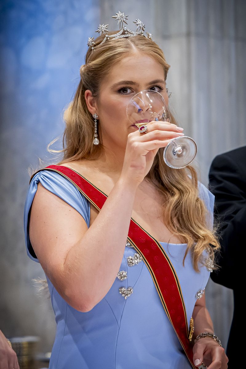 Princess Catharina-Amalia wore the iconic Star Tiara, a piece originally gifted to Queen Emma in 1879.