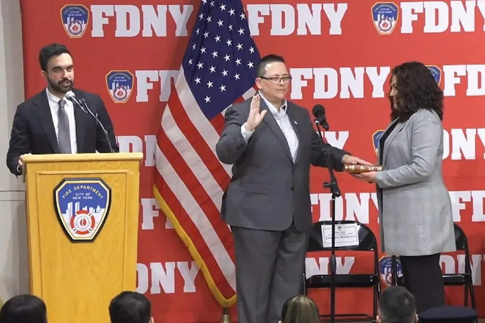 Lillian Bonsignore getting sworn in as the new FDNY Fire Commissioner