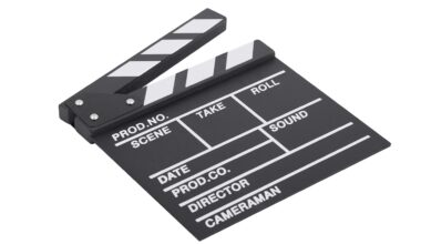 Сlapperboard isolated on white background