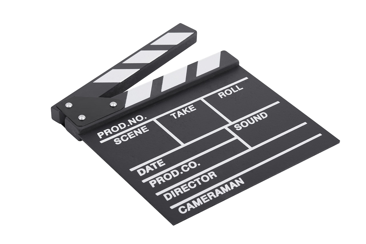 Сlapperboard isolated on white background
