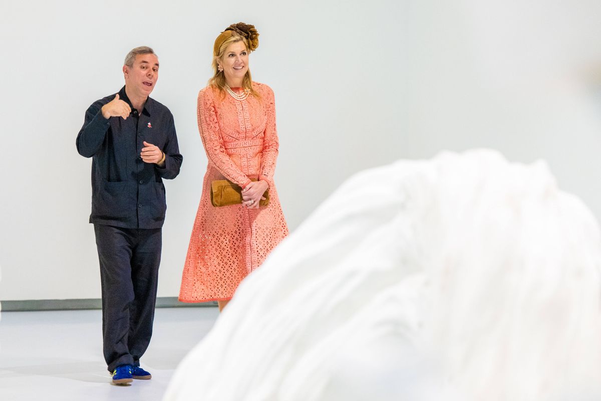 Queen Máxima smiled as she toured the newly renovated Valkhof Museum.