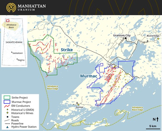 Manhattan Uranium and Fortune Bay Plan Fully Funded 5,000 Meter Drill Program to Test up to 25 Priority Targets at the Murmac and Strike Uranium Projects in Saskatchewan