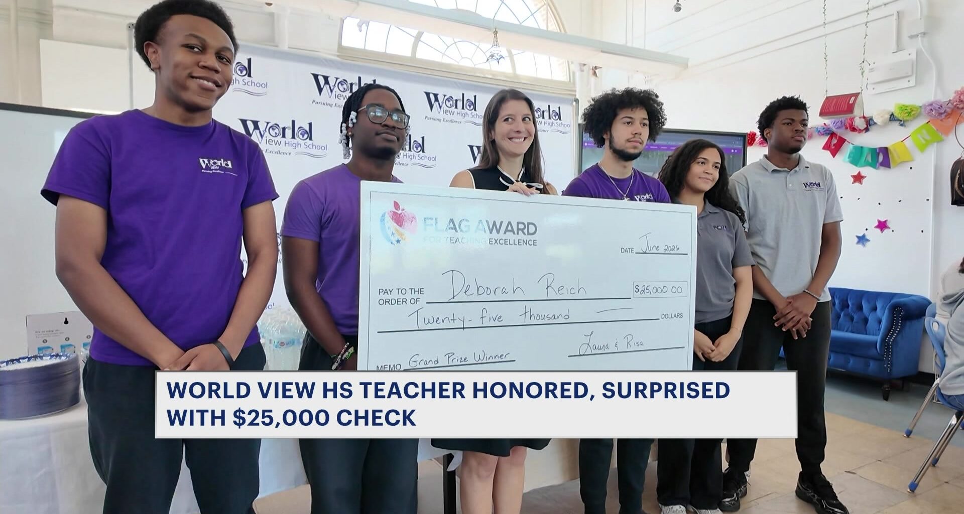 News 12 | Connecticut | Bedford Park Teacher Surprised With 25000 Award For Excellence In Education