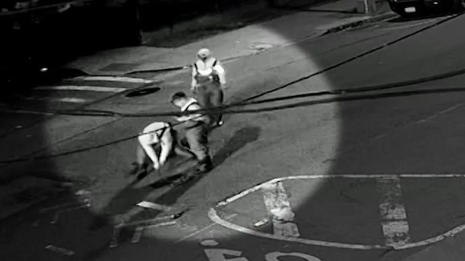 New video shows a group wearing hip waiters and carrying flash lights as they pry open a manhole cover on May 5th just before 2 a.m. in Astoria. (AKI Autocare)
