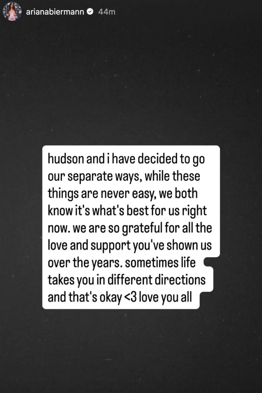 Breakup announcement expressing gratitude and acknowledging life's changes. Breakup announcement expressing gratitude and acknowledging life's changes.
