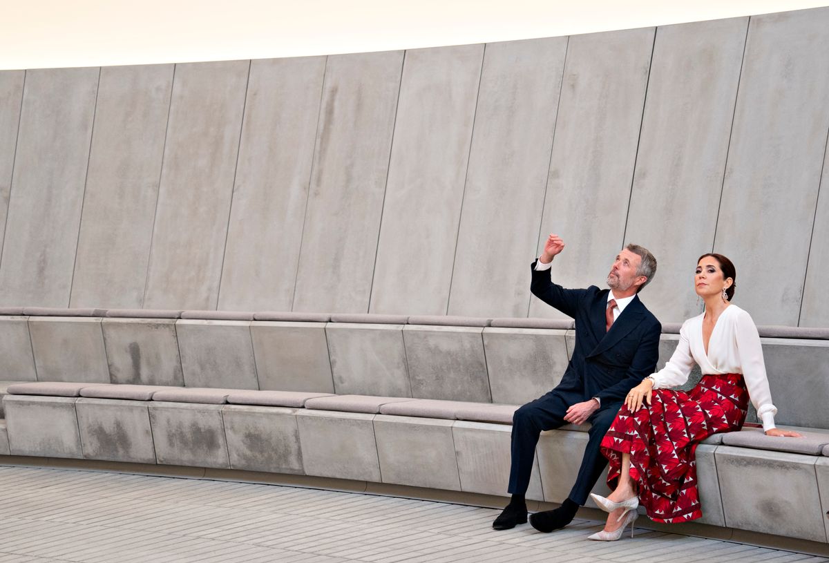 Queen Mary and King Frederik admired the museum's striking architecture during the inauguration of The Dome, a new permanent installation by artist James Turrell.