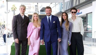 Harper Beckham pictured visiting Brooklyn Beckham’s home in LA but her quick exit leaves fans talking