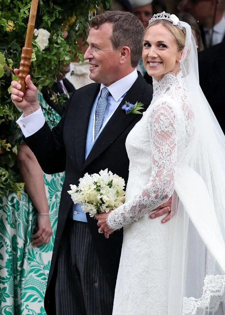 Peter Phillips and Harriet Sperling were beaming as they departed from their Royal wedding at All Saints' Church