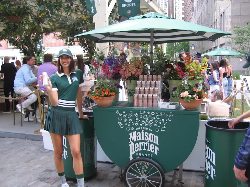 Perrier freebie cart