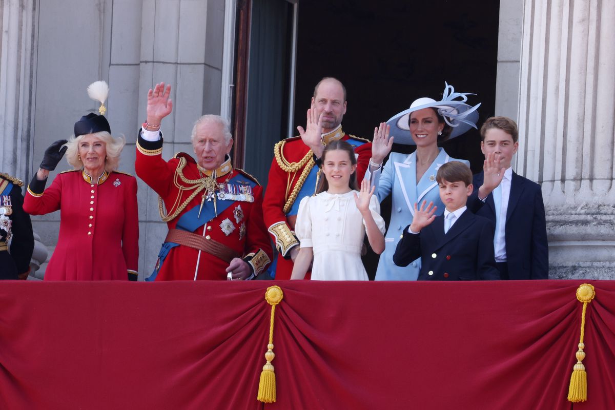 King Charles and Queen Camilla are joined by working royals on the Buckingham Palace balcony during the annual celebration.