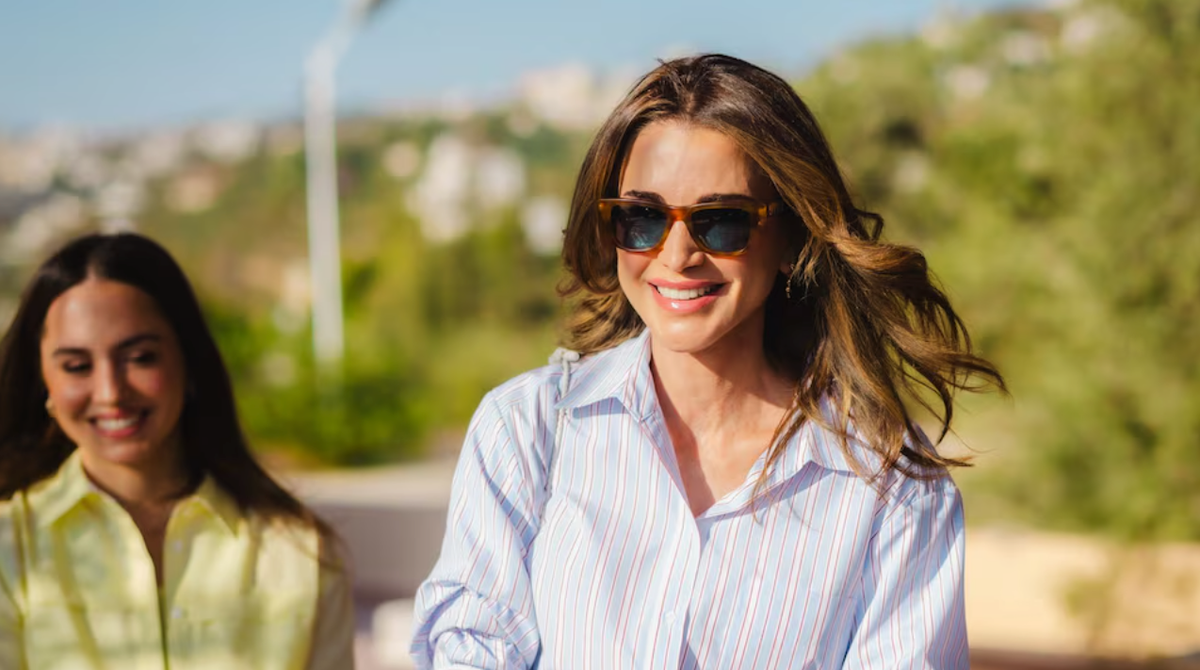 Queen Rania of Jordan enjoys grandmother life as Prince Hussein takes her spot at Davos
