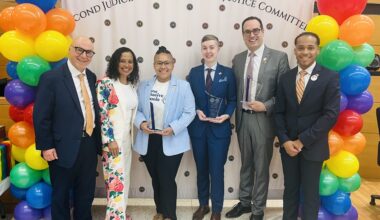 From left: Hon. Richard Montelione, Hon. Joanne Quinones, Ro Pena, Shain Filcher, Hon. Adam Silvera and Ronald Cosme Jr., Esq. Photo: Wayne Daren Schneiderman/Brooklyn Eagle
