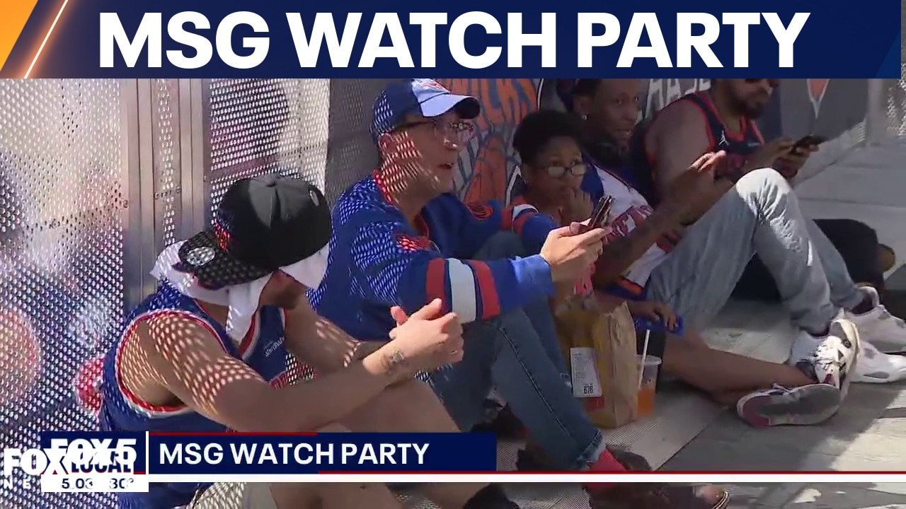 Knicks watch party outside Madison Square Garden