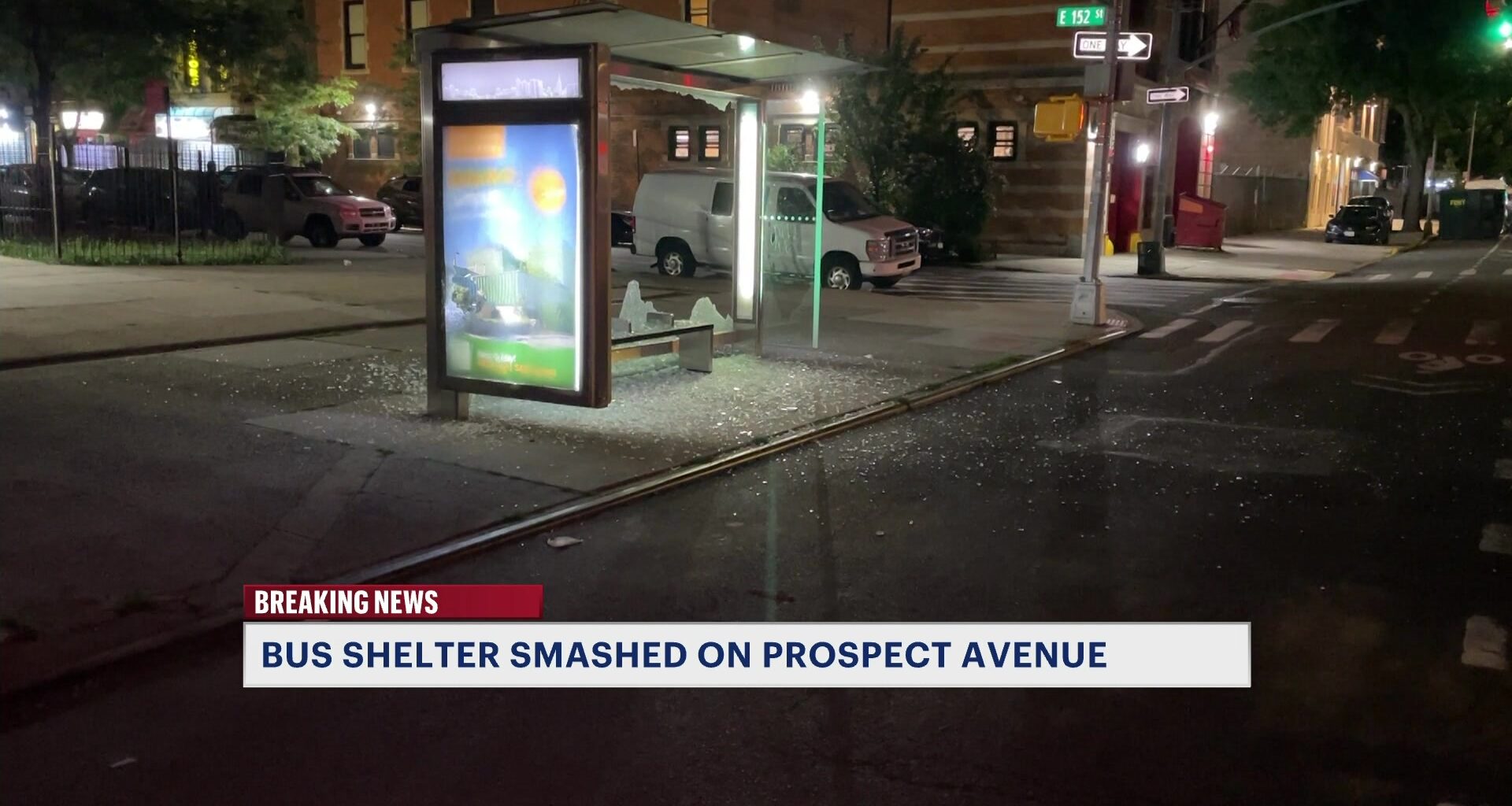 News 12 | Bronx | Bus Shelter Smashed On Prospect Avenue