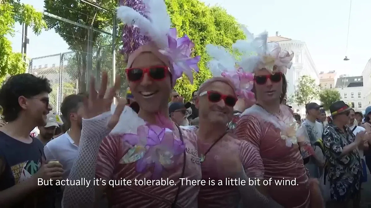 Austrian drag queens brave record temperatures at annual drag sports event