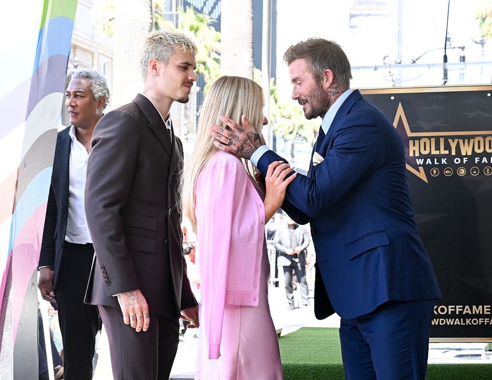 David Beckham Honored With Star On Hollywood Walk Of Fame romeo beckham, harper beckham and david beckham at the ceremony to honor david beckham with a star on the hollywood walk of fame on june 12, 2026 in los angeles, california. (photo by gilbert flores/variety via getty images)