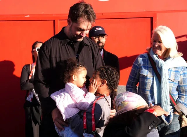 Family of Serena Williams watching her in action against Nicole Melichar-Martinez