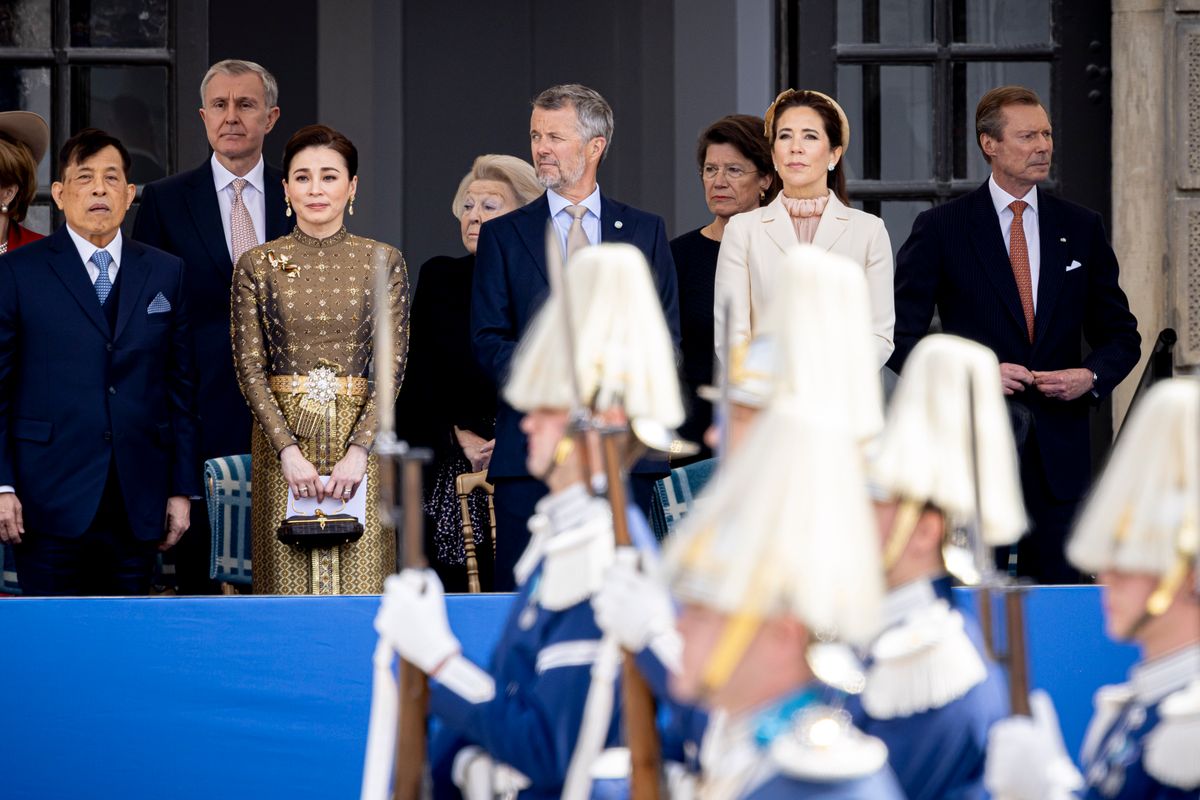Queen Suthida made her European tiara debut at the celebrations marking King Carl XVI Gustaf of Sweden's 80th birthday, wearing the historic Sphinx Tiara from the Chakri dynasty's royal collection.