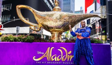 Disney's Aladdin Reveals Giant Magic Lamp in Duffy Square