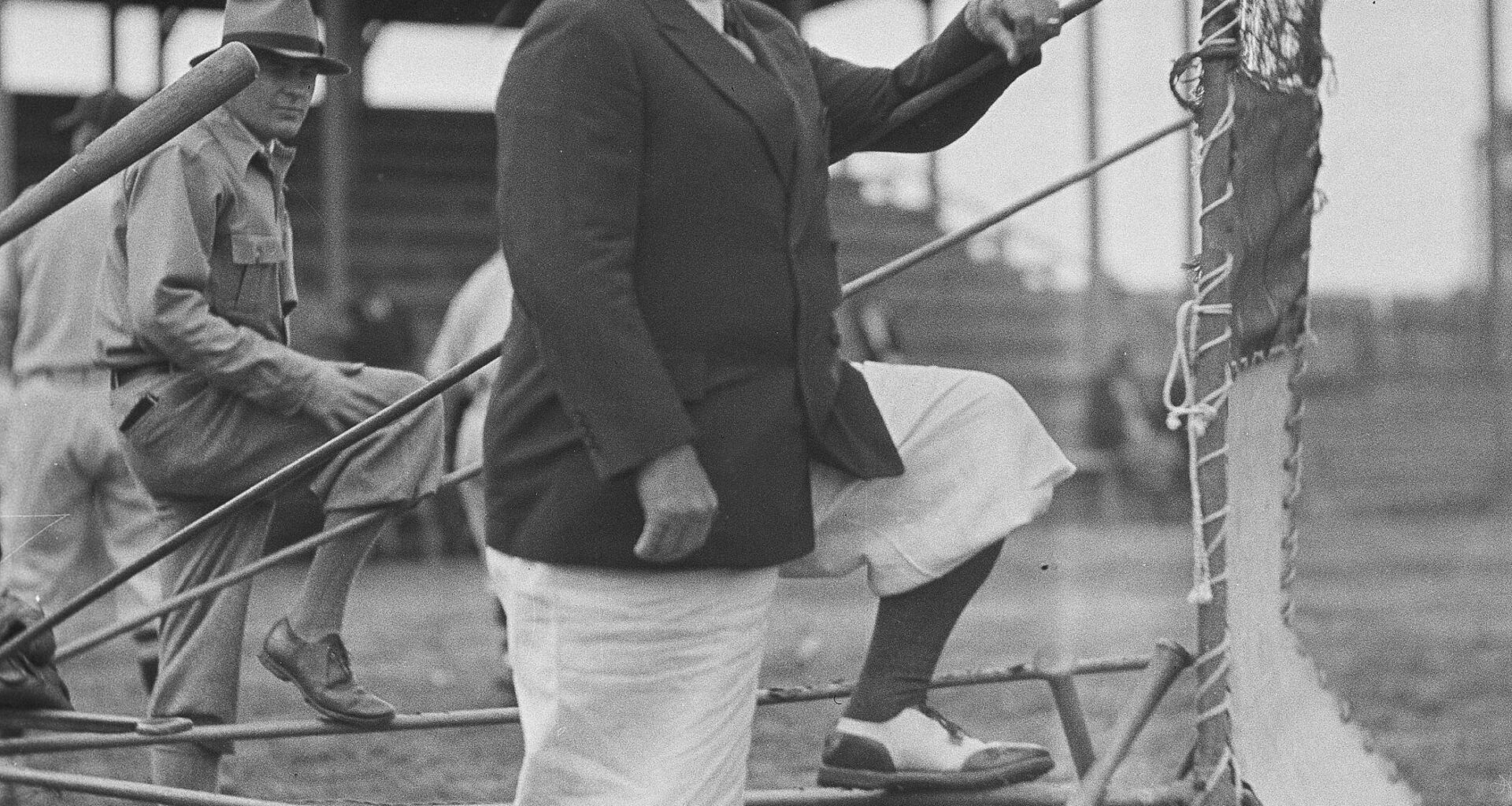 Wilbert Robinson, manager of the Brooklyn Dodgers, is seen in Clearwater, Fla., as he looks over his baseball prospects for the season, Feb. 26, 1931. Photo: AP