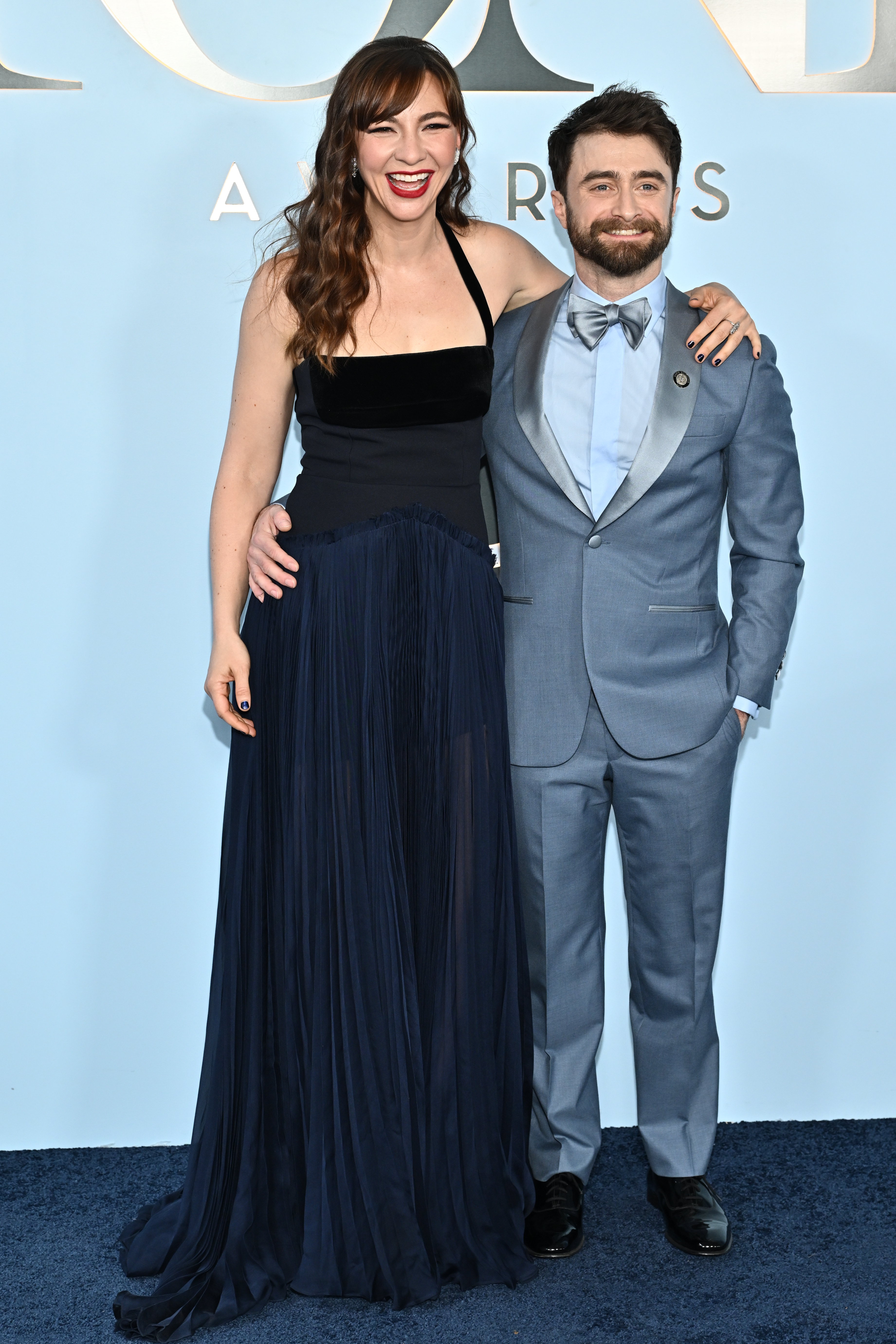 Erin Darke, left, and Daniel Radcliffe arrive at the 79th Tony Awards on Sunday, June 7, 2026, at Radio City Music Hall in New York. (Photo by Evan Agostini/Invision/AP)