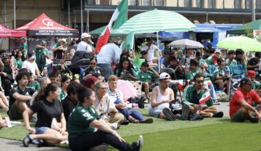 Another watch party was hosted by NYCEDC at the Brooklyn Army Terminal on June 11, for the Mexico vs. South Africa match. Photo: NYCEDC