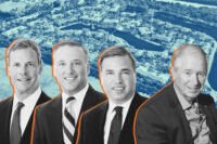 TA Realty’s James Buckingham, Michael Haggerty and James Raisides and Blackstone’s Stephen Schwarzman with 100 Portofino Drive