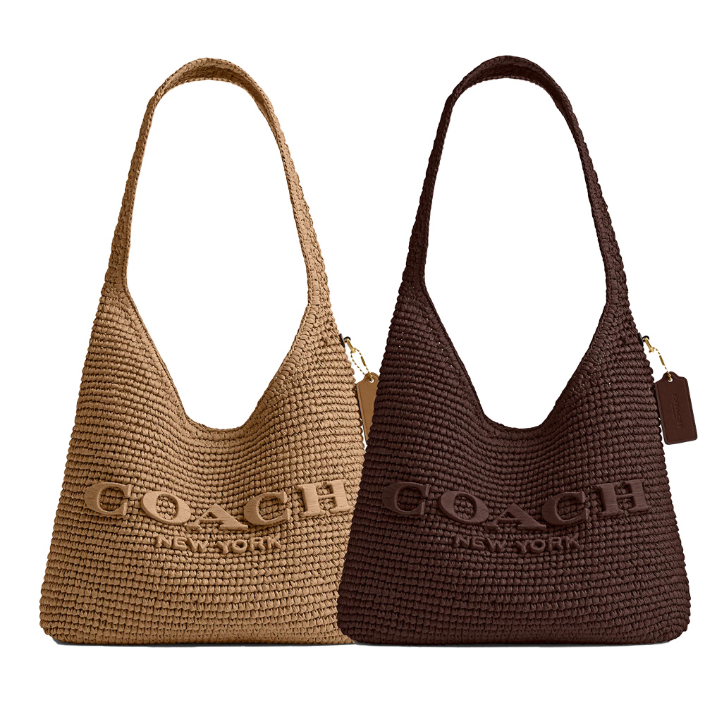 New Coach Brooklyn Straw Totes Dropped in Dark Fuchsia for Summer 2026