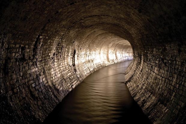 The Tibbetts Brook sewer in the Bronx borough of New York. 