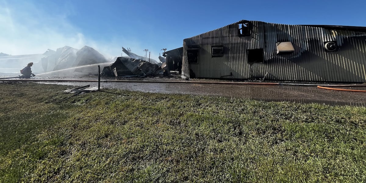 Large fire destroys several buildings near K-State dairy facility