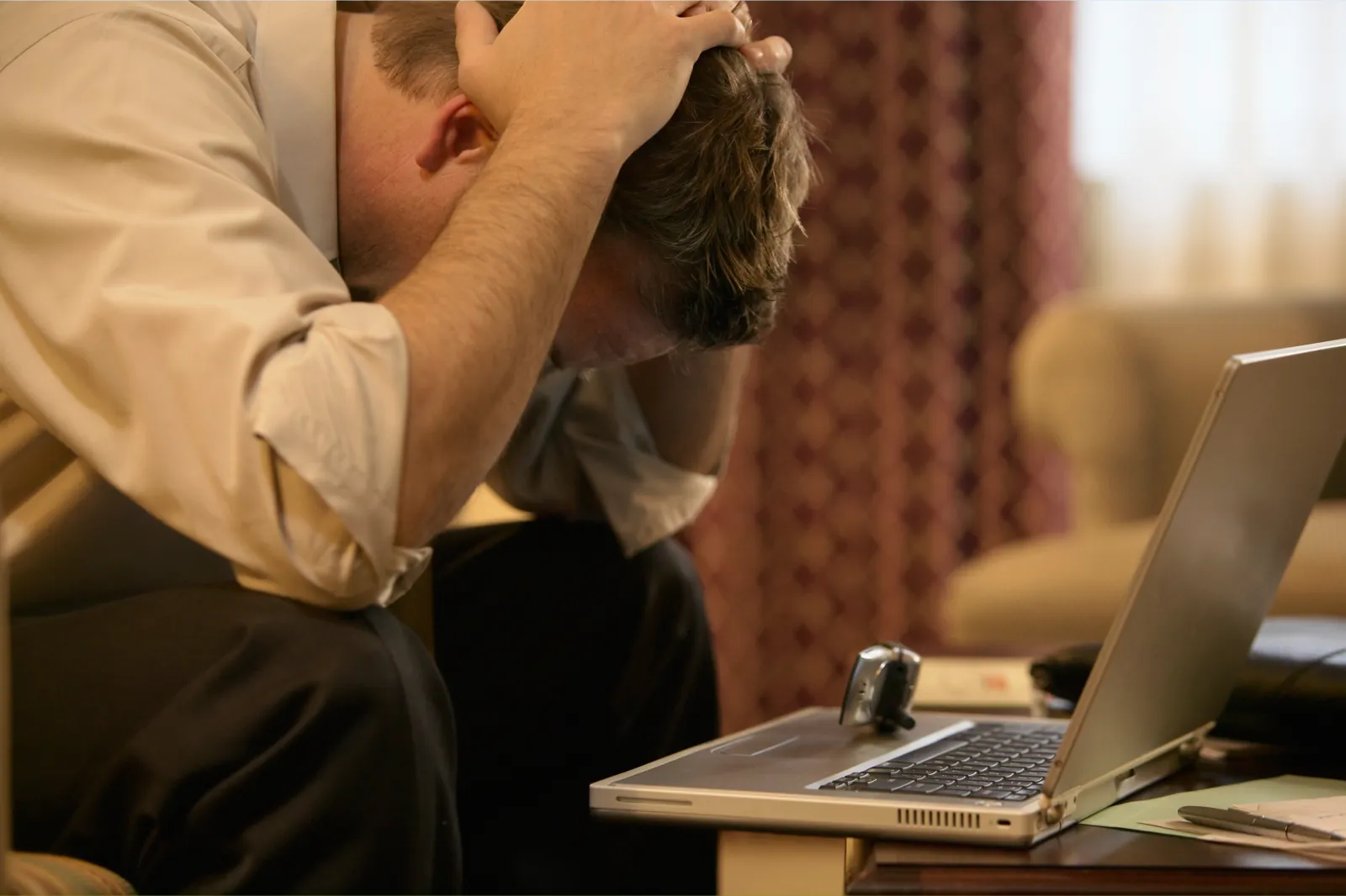 A file image shows a stressed job hunter.
