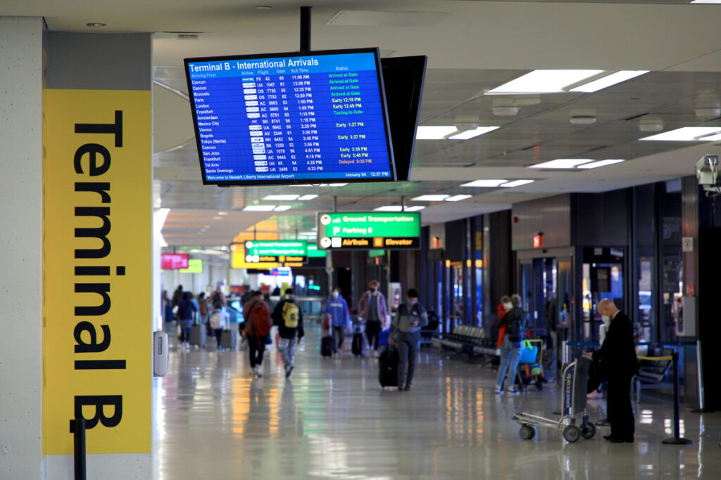 Interior of Current Newark Liberty International Airport (EWR) Terminal-B
