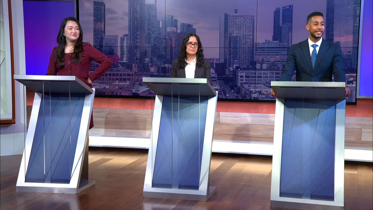 Brooklyn Borough President Antonio Reynoso, state Assemblywoman Claire Valdez and Queens Councilwoman Julie Won