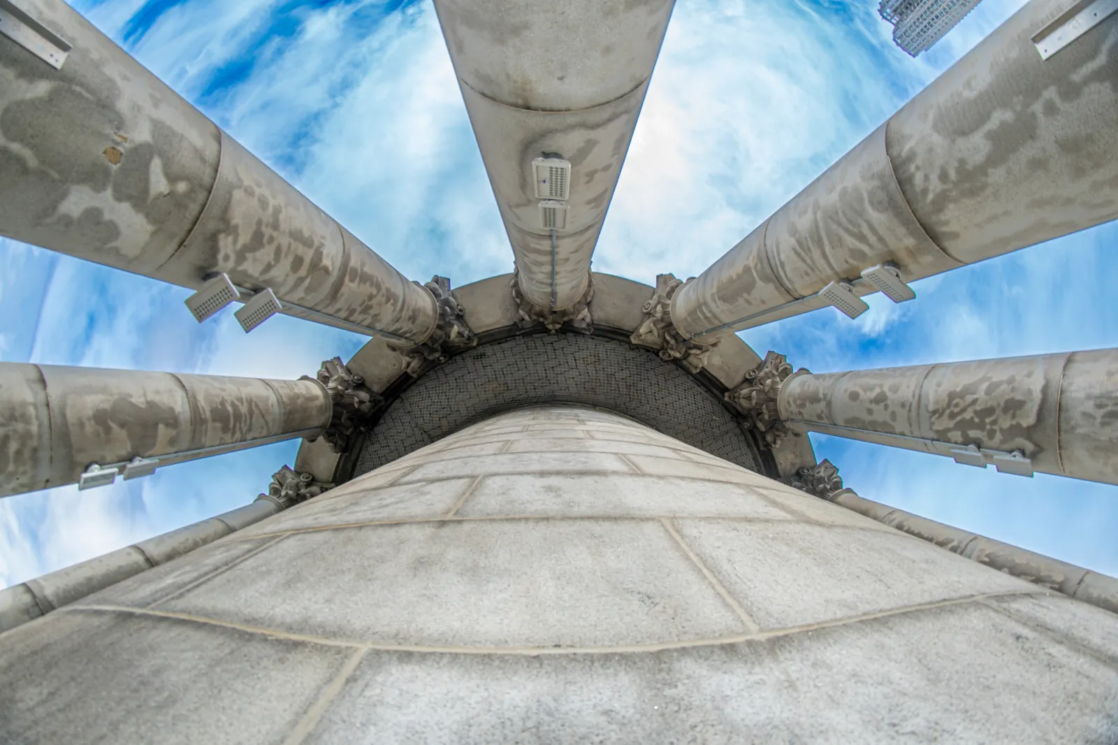A top view from inside the cupola space of the Municipal Building.