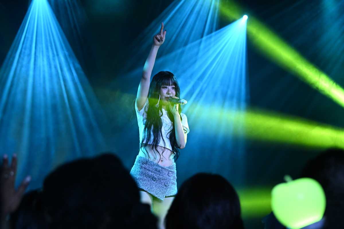 K-pop star YVES performs at The Palladium Times Square.