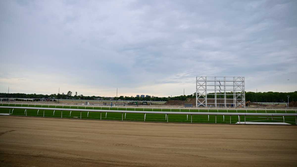 The Belmont Park infield will feature a massive LED screen measuring 65 feet high by 115 feet wide, which will post odds and display video from around the track.