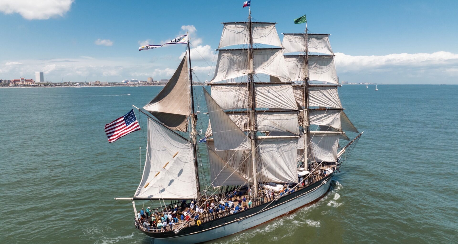 The historic merchant ship ELISSA, above, along with international vessels, will offer tours at Brooklyn Bridge Marina as part of Sail250. Photo: Greenwalt Productions/Galveston Historical Society