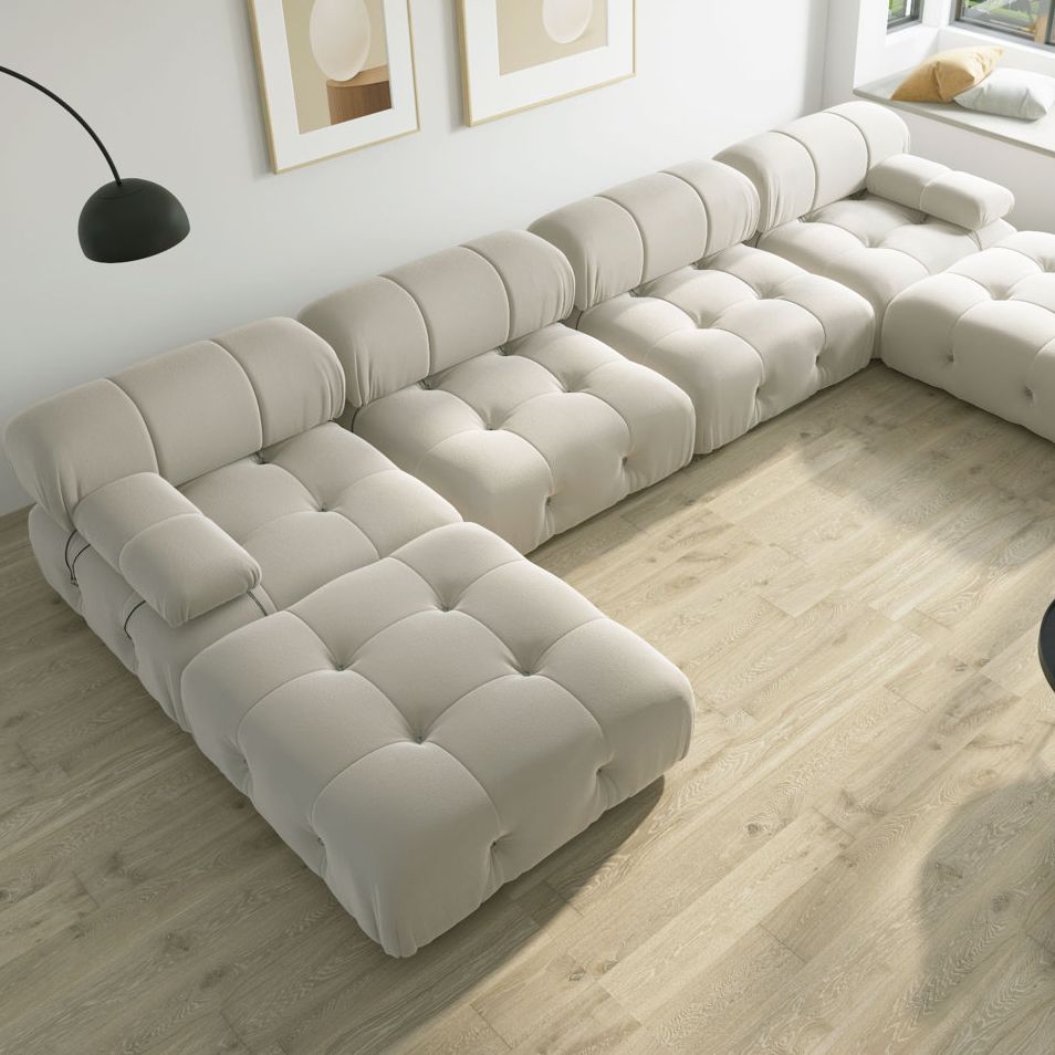 Mercer41 Cylar 138.6'' Wide Velvet Reversible Modular Sofa & Chaise With Ottoman & Reviews | Wayfair