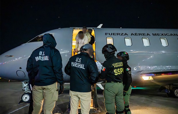 Mexican nationals wanted for serious crimes, 37 in all, are pictured being transfered to the United States from Mexico on Jan. 21, 2026. (@USMarshalsHQ / X.com)