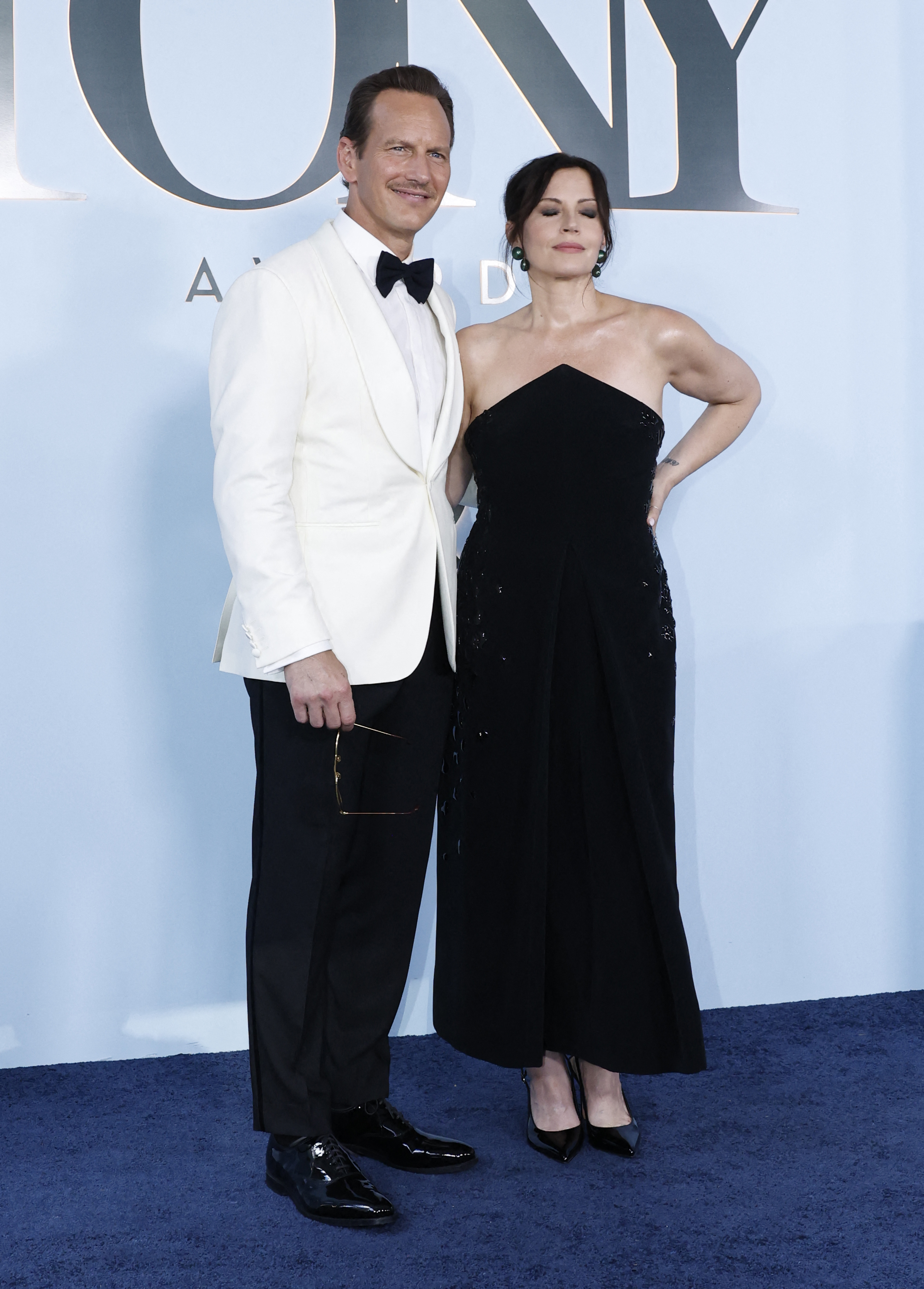 US actor Patrick WIlson and his wife Polish actress Dagmara Dominczyk attend the 79th Annual Tony Awards at Radio City Music Hall in New York on June 7, 2026. (Photo by kena betancur / AFP via Getty Images)
