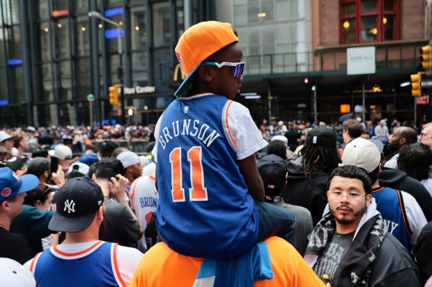 NEW YORK, NEW YORK - JUNE 18: Fans arrive ahead of the New York Knicks Championship ticker tape parade and victory rally celebrating winning the 2026 NBA Finals on June 18, 2026 in New York City. The New York Knicks defeated the San Antonio Spurs in five games to win their first NBA Championship in 53 years. (Photo by Michael M. Santiago/Getty Images)