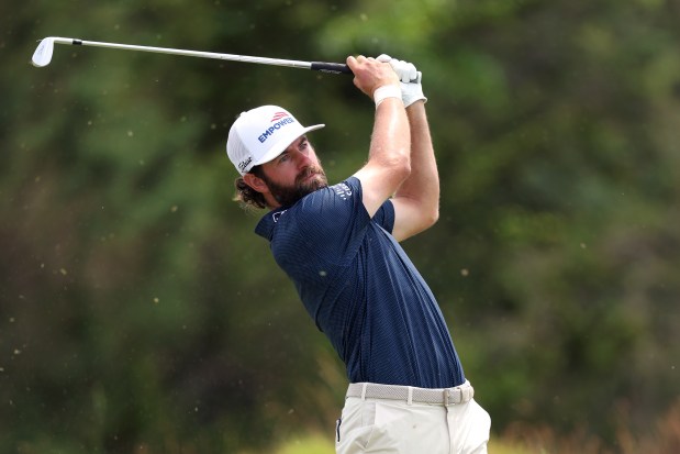 Cameron Young of the United States plays a shot from the 11th tee during the second round of the 126th U.S. OPEN at Shinnecock Hills Golf Club on June 19, 2026 in Southampton, New York. (Photo by Andrew Redington/Getty Images)