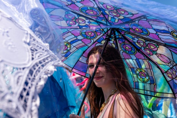 NEW YORK, NEW YORK - JUNE 20: Revelers attend the annual Mermaid Parade at Coney Island on June 20, 2026 in the Brooklyn borough of New York City. Now in its 44th year, over 3,000 marchers and thousands of spectators came out for the event to celebrate the arts, the ocean and the Coney Island neighborhood and boardwalk in Brooklyn. (Photo by Spencer Platt/Getty Images)
